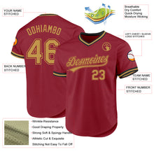 Load image into Gallery viewer, Custom Maroon Old Gold-Black Authentic Throwback Baseball Jersey