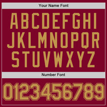 Load image into Gallery viewer, Custom Maroon Old Gold-Black Authentic Throwback Baseball Jersey