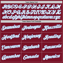 Load image into Gallery viewer, Custom Maroon White-Light Blue Authentic Throwback Basketball Jersey