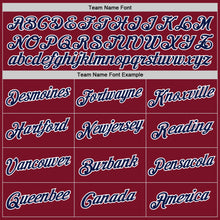 Load image into Gallery viewer, Custom Maroon Navy-White Authentic Throwback Basketball Jersey