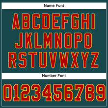 Load image into Gallery viewer, Custom Midnight Green Red-Gold Mesh Authentic Football Jersey