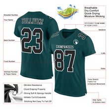 Load image into Gallery viewer, Custom Midnight Green Black-White Mesh Authentic Football Jersey