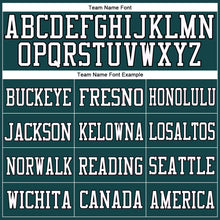 Load image into Gallery viewer, Custom Midnight Green Black-White Mesh Authentic Football Jersey