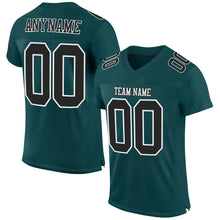Load image into Gallery viewer, Custom Midnight Green Black-White Mesh Authentic Football Jersey
