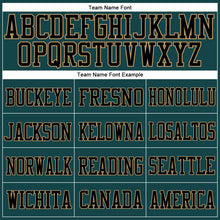 Load image into Gallery viewer, Custom Midnight Green Black-Old Gold Mesh Authentic Football Jersey