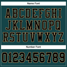 Load image into Gallery viewer, Custom Midnight Green Black-Old Gold Mesh Authentic Football Jersey