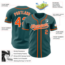 Load image into Gallery viewer, Custom Midnight Green Orange-White Authentic Baseball Jersey