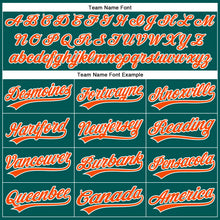 Load image into Gallery viewer, Custom Midnight Green Orange-White Authentic Baseball Jersey