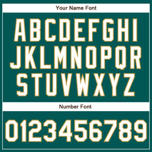 Load image into Gallery viewer, Custom Midnight Green White-Old Gold Authentic Baseball Jersey