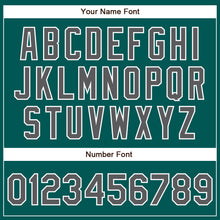 Load image into Gallery viewer, Custom Midnight Green Steel Gray-White Authentic Baseball Jersey