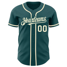 Load image into Gallery viewer, Custom Midnight Green Cream Authentic Baseball Jersey