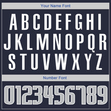 Load image into Gallery viewer, Custom Navy Gray-Blue Authentic Throwback Basketball Jersey