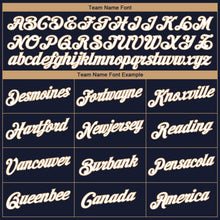 Load image into Gallery viewer, Custom Navy White-Old Gold Authentic Throwback Basketball Jersey