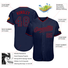 Load image into Gallery viewer, Custom Navy Navy-Red Authentic Baseball Jersey