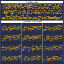 Load image into Gallery viewer, Custom Navy Navy-Gold Authentic Baseball Jersey