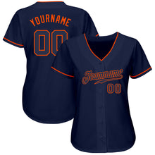Load image into Gallery viewer, Custom Navy Navy-Orange Authentic Baseball Jersey