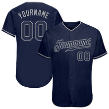 Load image into Gallery viewer, Custom Navy Navy-Gray Authentic Baseball Jersey