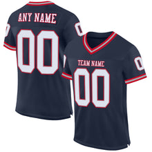 Load image into Gallery viewer, Custom Navy White-Gray Mesh Authentic Throwback Football Jersey