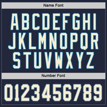 Load image into Gallery viewer, Custom Navy Cream-Blue Hockey Jersey