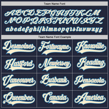 Load image into Gallery viewer, Custom Navy Cream-Blue Hockey Jersey