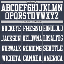 Load image into Gallery viewer, Custom Navy White-Gray Mesh Authentic Football Jersey