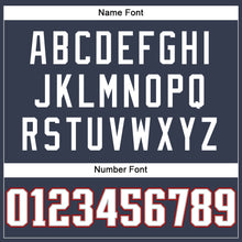 Load image into Gallery viewer, Custom Navy White-Red Mesh Authentic Football Jersey