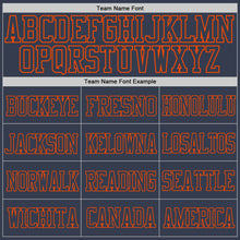 Load image into Gallery viewer, Custom Navy Navy-Orange Mesh Authentic Football Jersey