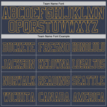 Load image into Gallery viewer, Custom Navy Navy-Old Gold Mesh Authentic Football Jersey