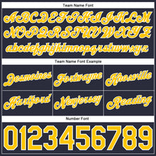 Load image into Gallery viewer, Custom Navy White Pinstripe Gold-White Authentic Basketball Shorts