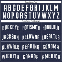 Load image into Gallery viewer, Custom Navy White Authentic Sleeveless Baseball Jersey