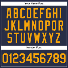 Load image into Gallery viewer, Custom Navy Gold Authentic Sleeveless Baseball Jersey