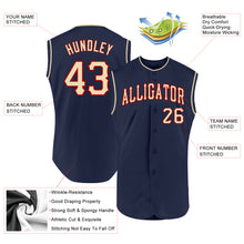 Load image into Gallery viewer, Custom Navy Cream-Red Authentic Sleeveless Baseball Jersey