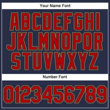 Load image into Gallery viewer, Custom Navy Red-Old Gold Authentic Sleeveless Baseball Jersey