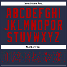 Load image into Gallery viewer, Custom Navy Navy-Red Authentic Sleeveless Baseball Jersey