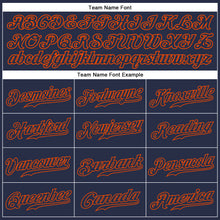 Load image into Gallery viewer, Custom Navy Navy-Orange Authentic Sleeveless Baseball Jersey