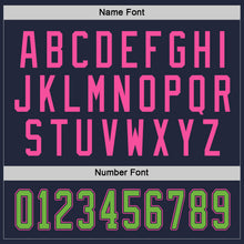 Load image into Gallery viewer, Custom Navy Neon Green-Pink Hockey Jersey