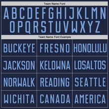 Load image into Gallery viewer, Custom Navy Light Blue Authentic Baseball Jersey