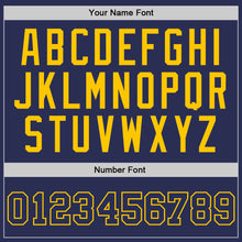 Load image into Gallery viewer, Custom Navy Navy-Gold Authentic Throwback Basketball Jersey