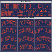 Load image into Gallery viewer, Custom Navy Navy-Orange Authentic Throwback Basketball Jersey