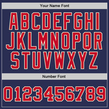 Load image into Gallery viewer, Custom Navy Red-Cream Authentic Throwback Basketball Jersey