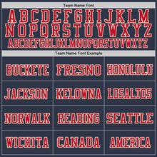 Load image into Gallery viewer, Custom Navy Red-Cream Mesh Authentic Throwback Football Jersey