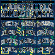 Load image into Gallery viewer, Custom Navy Black-Gold Round Neck Sublimation Basketball Suit Jersey