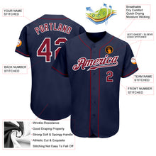 Load image into Gallery viewer, Custom Navy Crimson-White Authentic Baseball Jersey