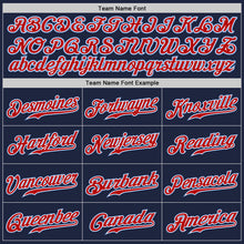 Load image into Gallery viewer, Custom Navy Light Blue-Red Authentic Baseball Jersey
