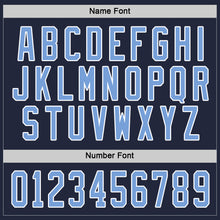 Load image into Gallery viewer, Custom Navy Light Blue-White Hockey Jersey