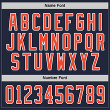 Load image into Gallery viewer, Custom Navy Orange-White Hockey Jersey