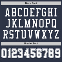Load image into Gallery viewer, Custom Navy White Mesh Authentic Football Jersey