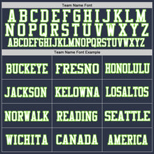 Load image into Gallery viewer, Custom Navy Neon Green-White Mesh Authentic Football Jersey