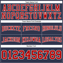 Load image into Gallery viewer, Custom Stitched Navy Red-White Football Pullover Sweatshirt Hoodie