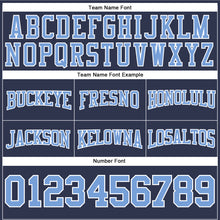 Load image into Gallery viewer, Custom Stitched Navy Light Blue-White Football Pullover Sweatshirt Hoodie
